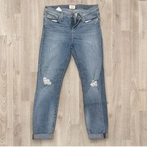 Hudson Light Blue Distressed Crop Jeans Size 28